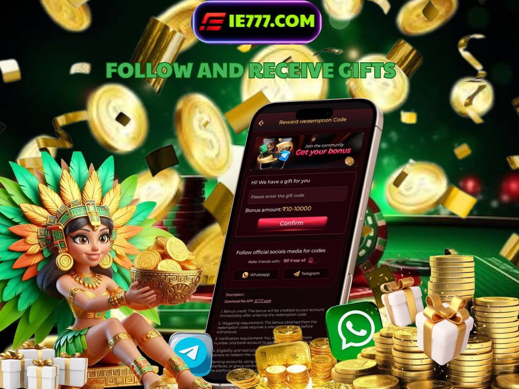 IE777 APK download screen showing secure login and mobile gaming options.